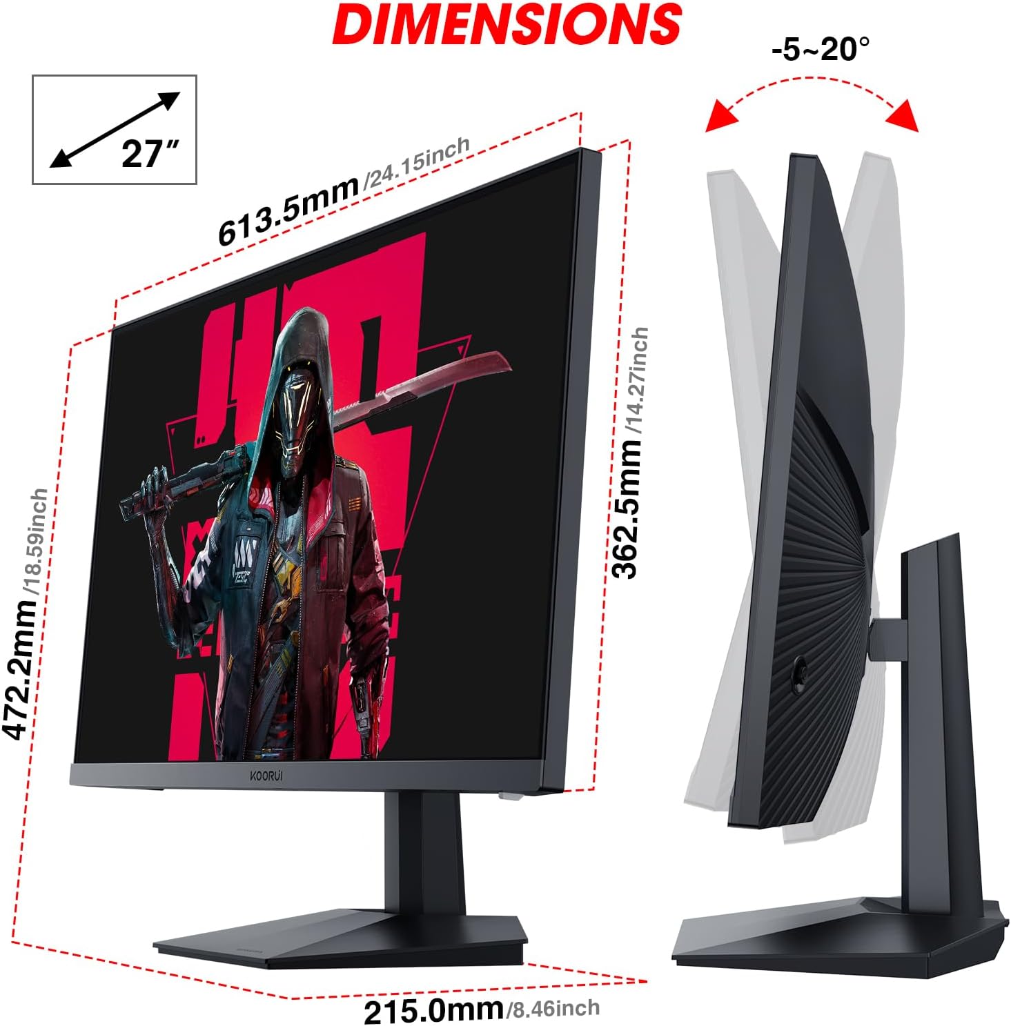 KOORUI GN07 27-inch IPS QHD 170Hz Gaming Monitor
