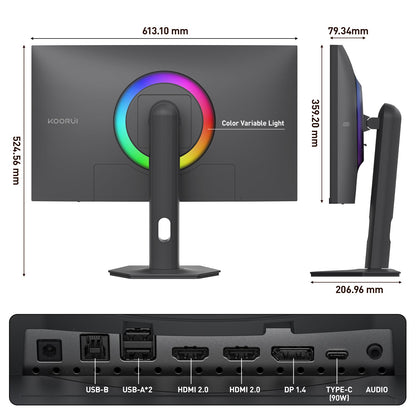 KOORUI S2741LM 27-inch Dual-Mode IPS/MINI LED UHD 160Hz/FHD 320Hz Gaming Monitor